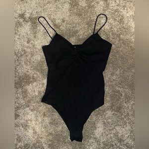 SHEIN Ribbed Black Knit Top